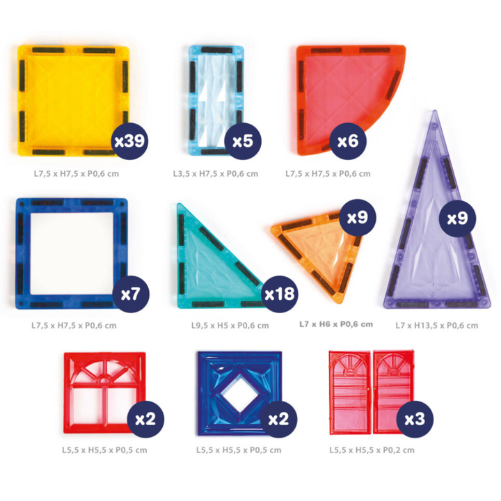 Jeu de construction magnétique XXL - 100 pièces - Dès 3 ans