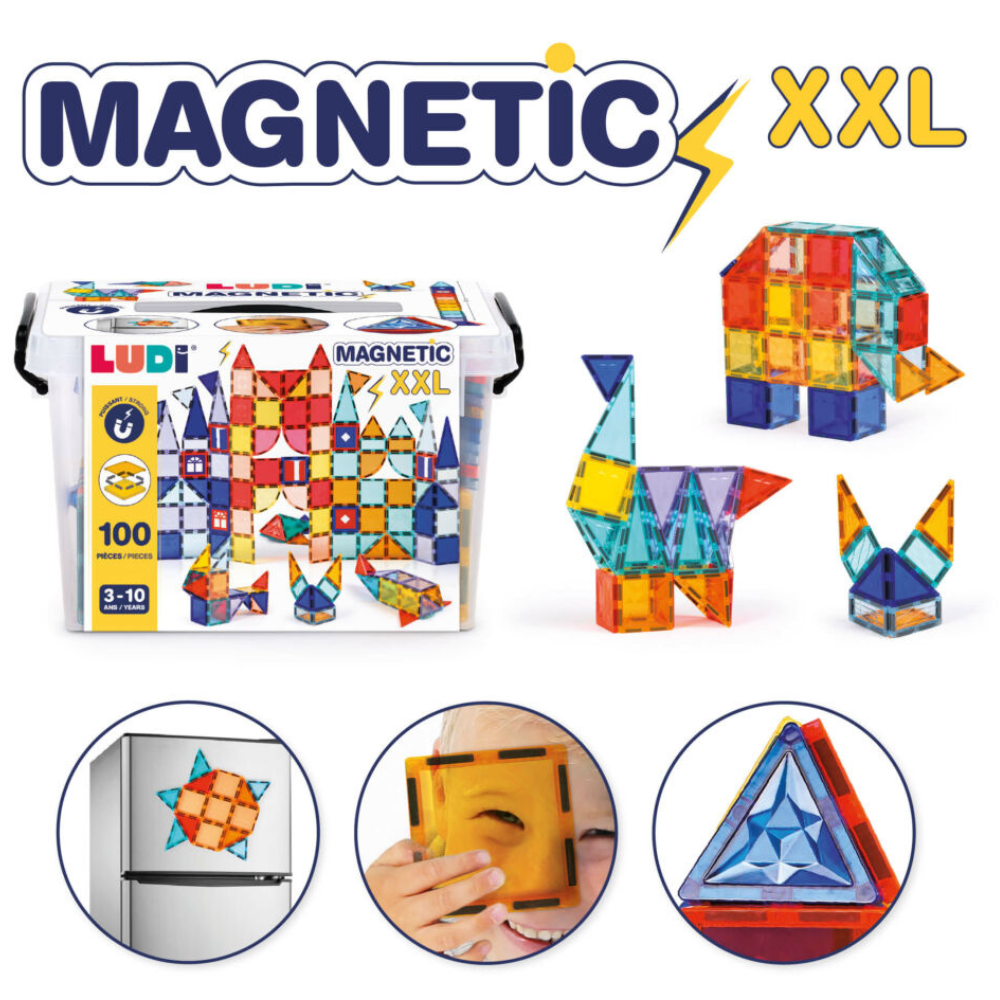 Jeu de construction magnétique XXL - 100 pièces - Dès 3 ans