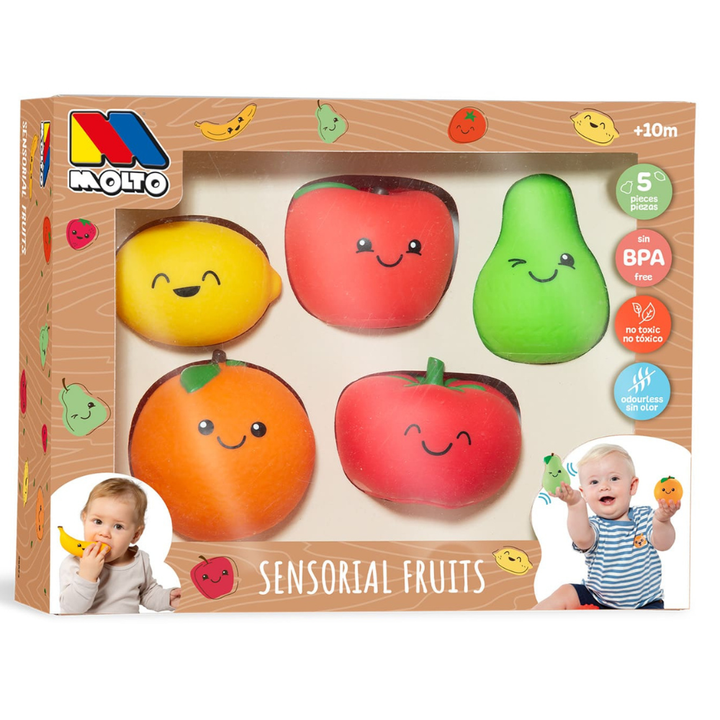 Jeu de fruits sensoriels souples 5 pièces