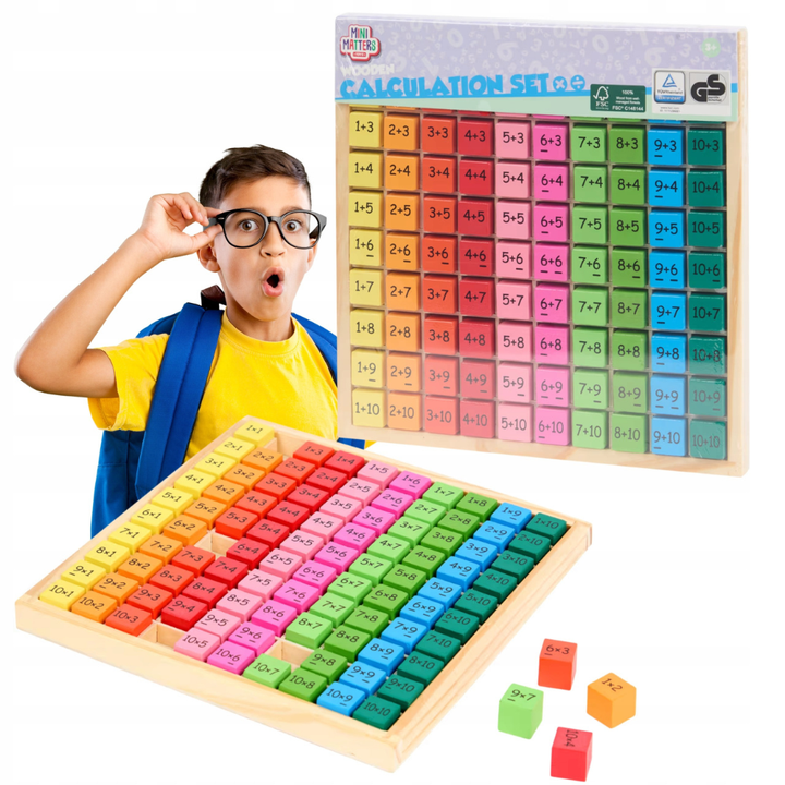 Jeu de mathématiques en bois – Amusant et éducatif - Addition