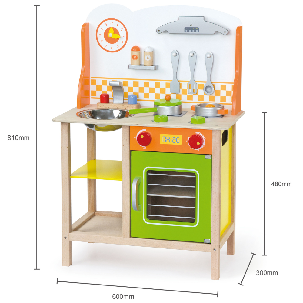 Jolie cuisine en bois avec accessoires