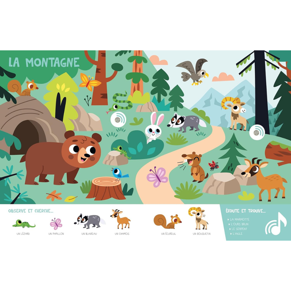 Le cherche et trouve sonore de mes 2 ans - Les animaux - 2 - Eveil Montessori Maroc