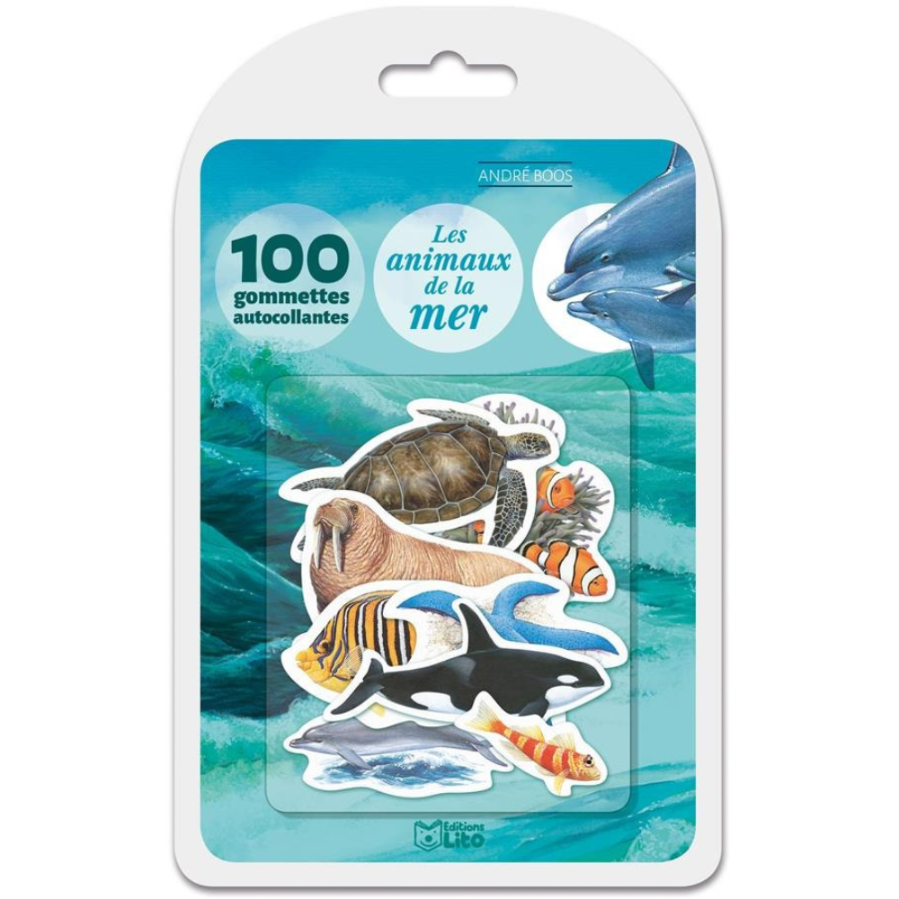 Les animaux de la mer : 100 gommettes autocollantes - 1 - Eveil Montessori Maroc