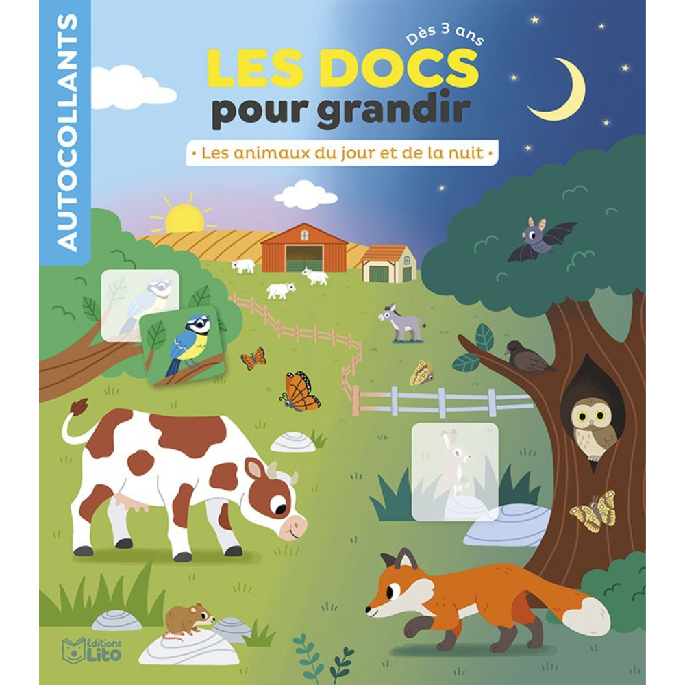 Les docs pour grandir : Les animaux du jour et de la nuit - Dès 3 ans