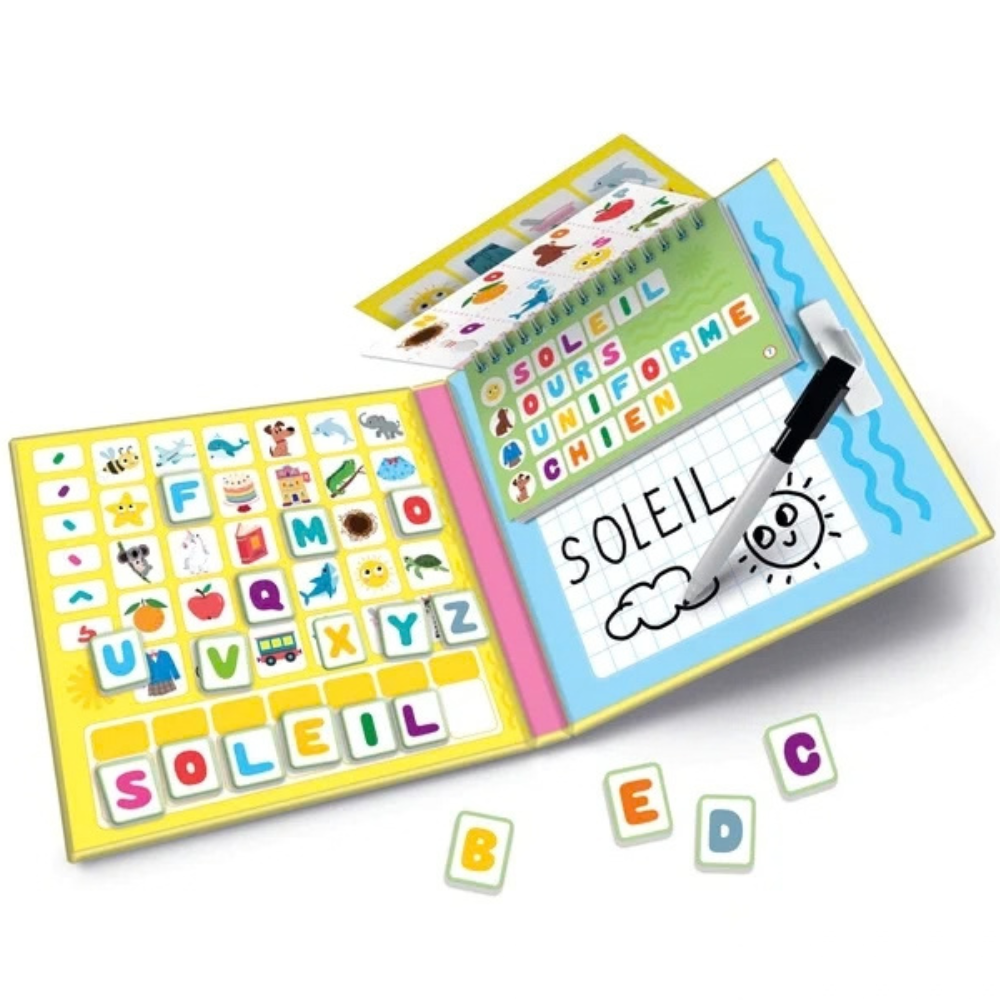 Livre magnétique - Lettres et mots - 3 - Eveil Montessori Maroc