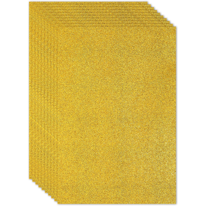 Lot de 10 feuilles de papier mousse brillant A4 - Doré