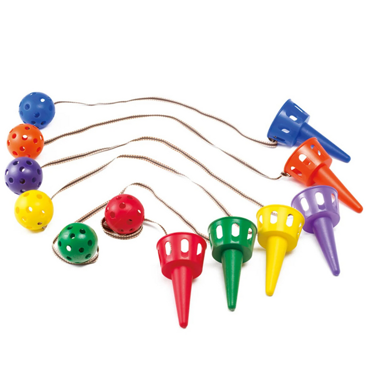 Lot de 6 bilboquets géants assortis