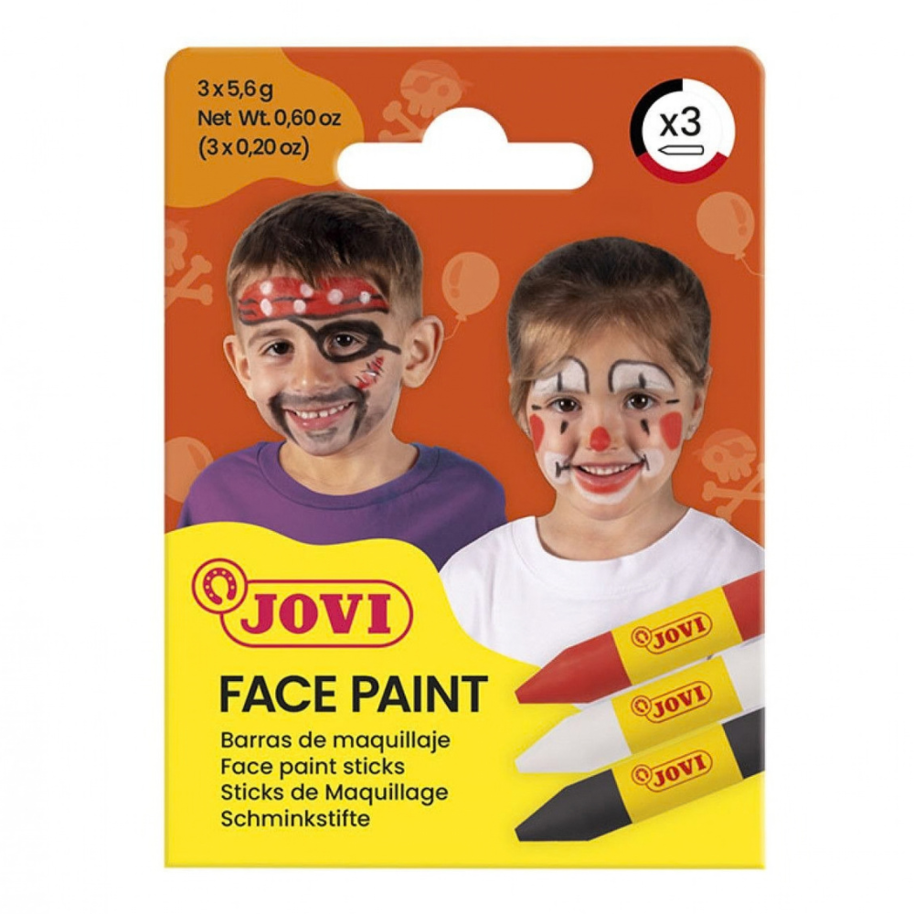 Maquillage pour enfants Face Paint Effrayant – 3 couleurs (Noir, Blanc, Rouge) - 4 - Eveil Montessori Maroc