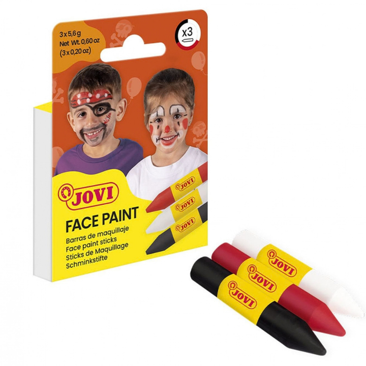 Maquillage pour enfants Face Paint Effrayant – 3 couleurs (Noir, Blanc, Rouge) - 1 - Eveil Montessori Maroc