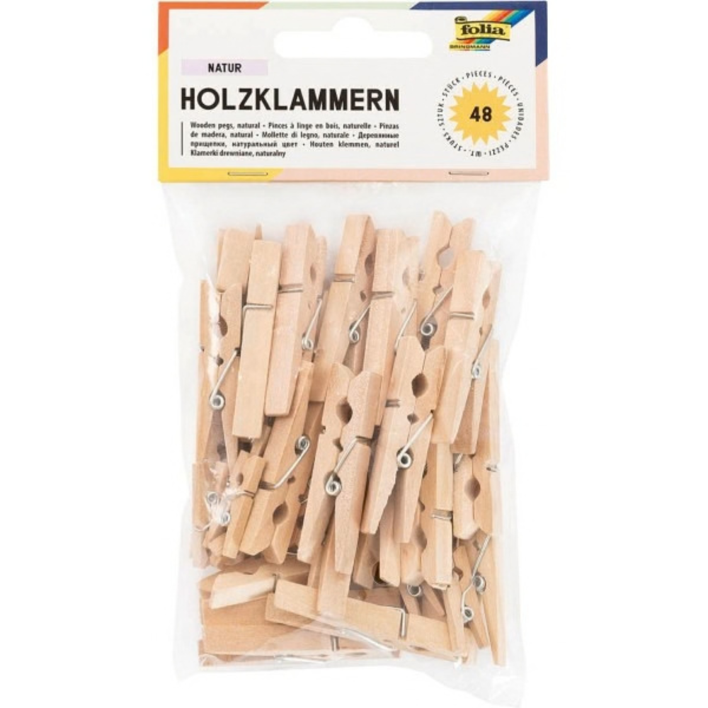 Mini pince à linge en bois - 3 Tailles Assorties - 1 - Eveil Montessori Maroc