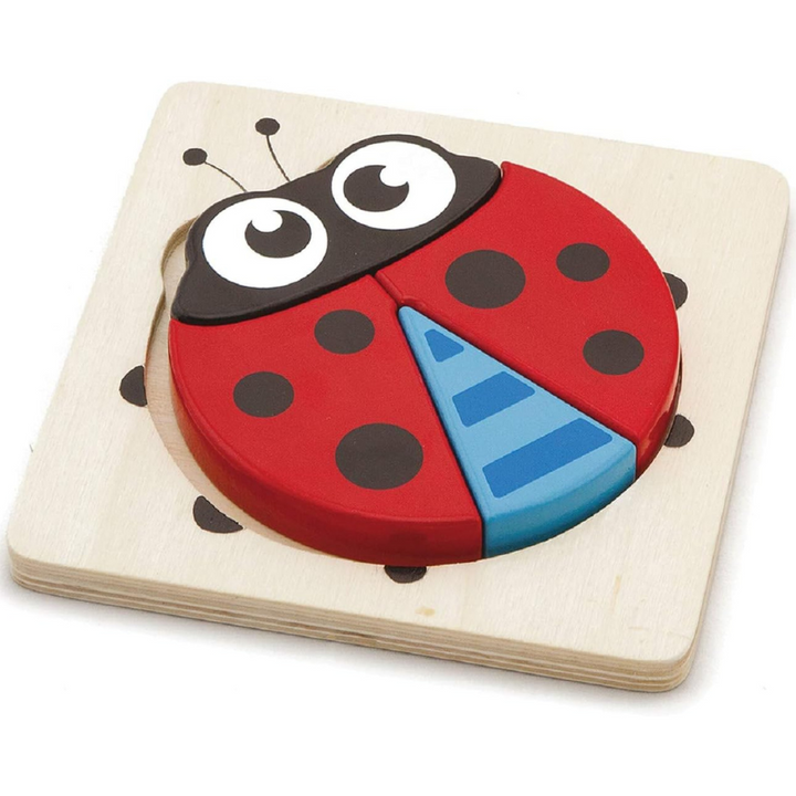 Mini puzzle en bois - Coccinelle