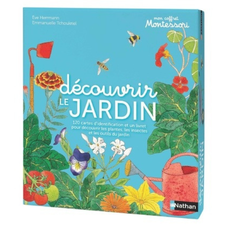 Mon coffret Montessori - Découvrir le jardin - 120 cartes solides et maniables - 3 ans