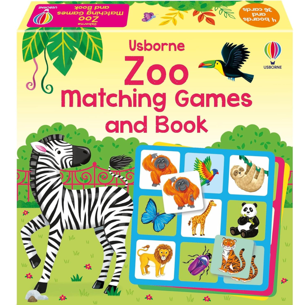 Jeu de mémoire + livre – Animaux du zoo – dès 3 ans (Anglais) - 1 - Eveil Montessori Maroc
