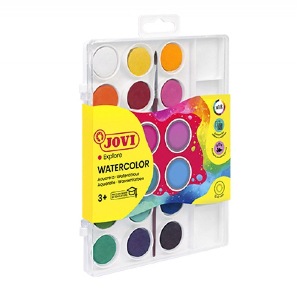 Palette 18 galets d'aquarelles de 22mm couleurs assorties + 1 pinceau - 4 - Eveil Montessori Maroc