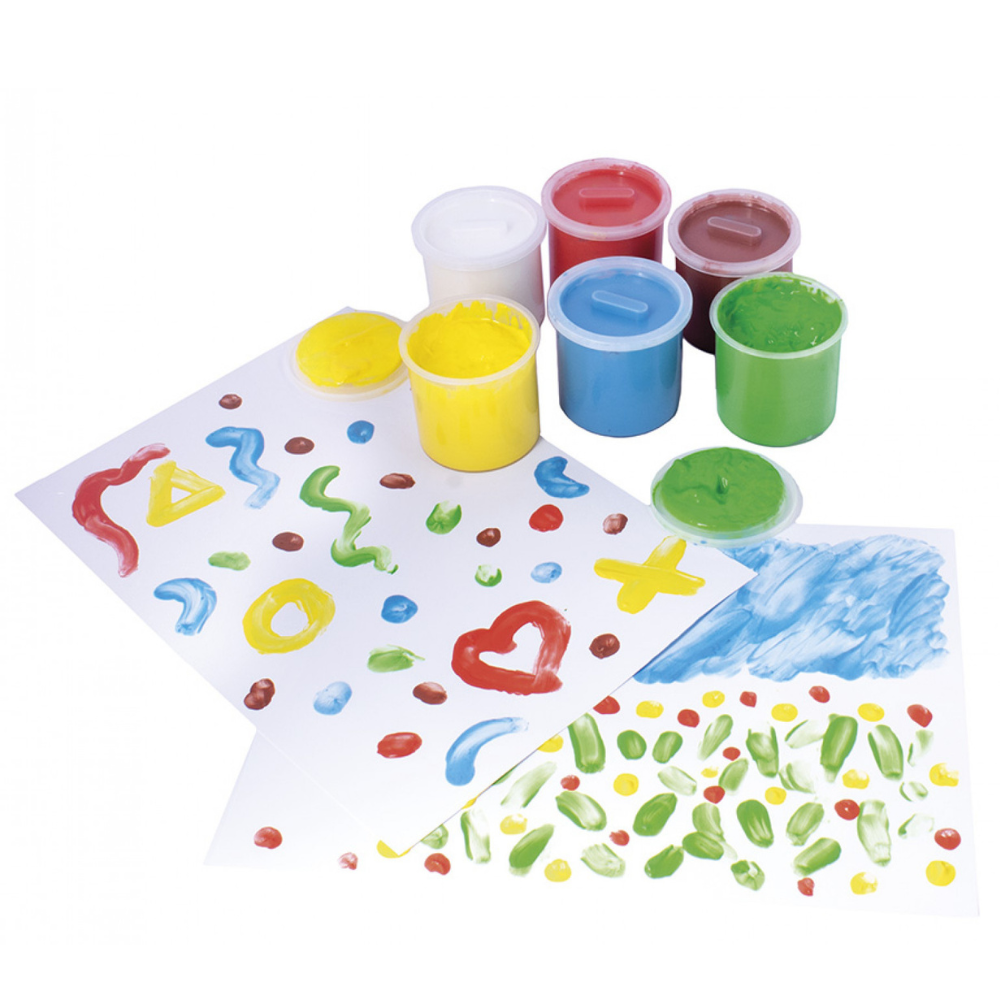 Peinture à doigts boite de 6 pots de 125ml