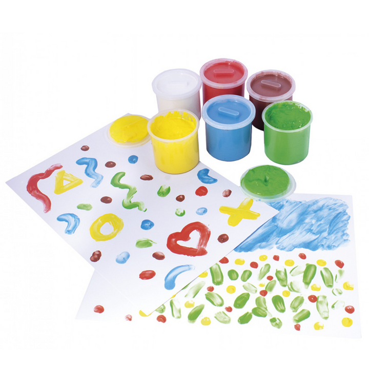 Peinture à doigts boite de 6 pots de 125ml