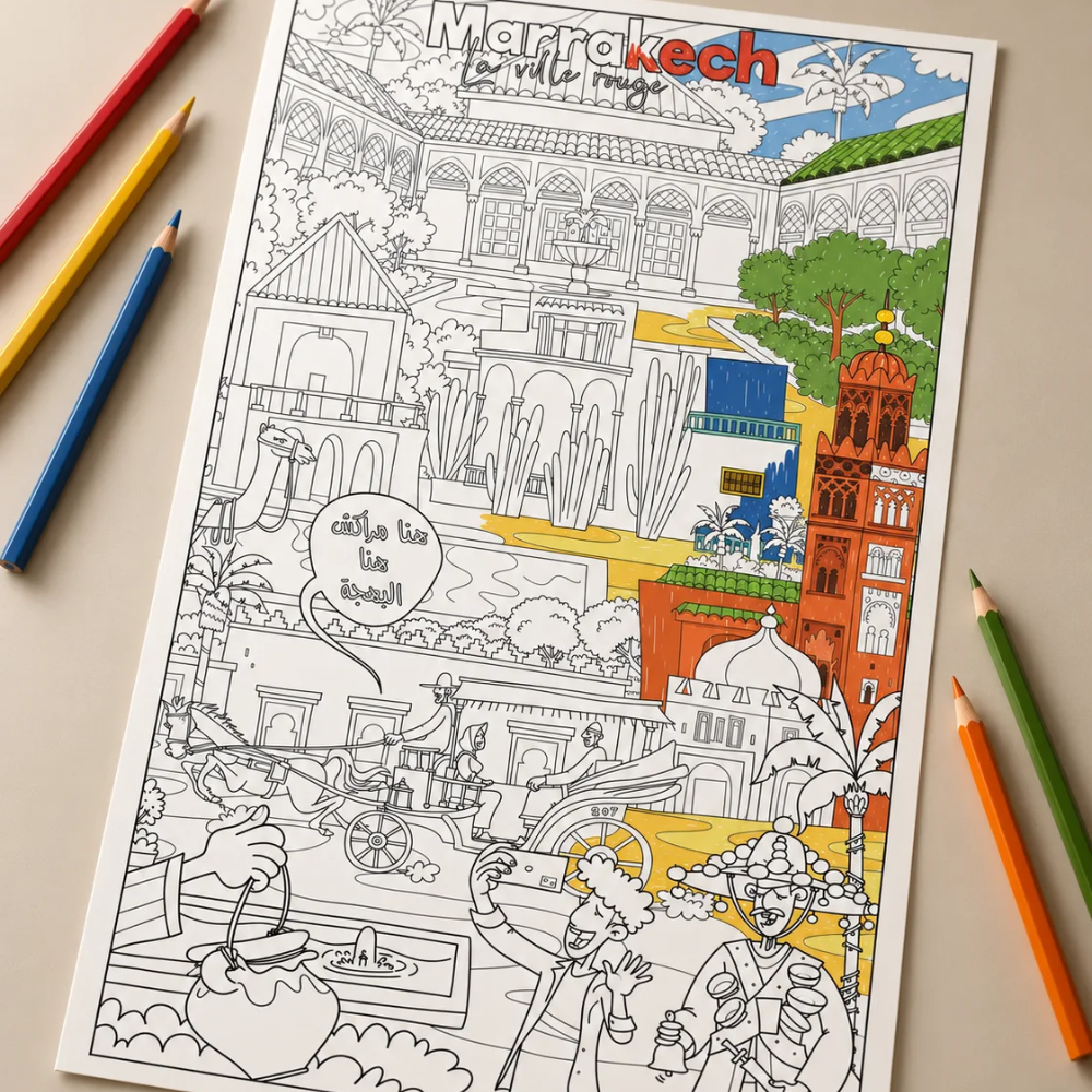 Poster - Marrakech the Red City - 2 - Eveil Montessori Maroc