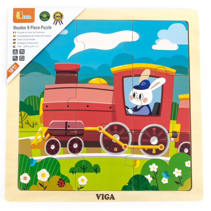 Puzzle 9 pièces en bois - Train