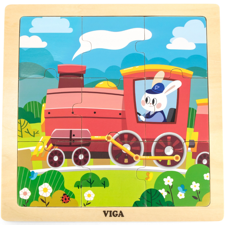 Puzzle 9 pièces en bois - Train