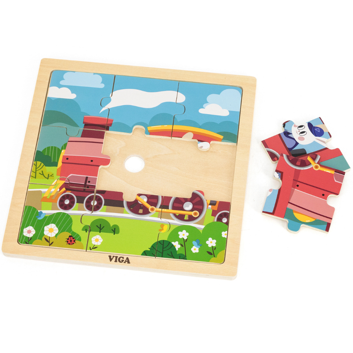 Puzzle 9 pièces en bois - Train