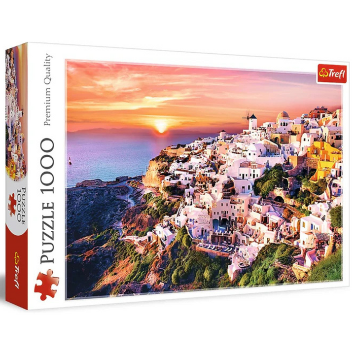 Puzzle 1000 Pièces - Coucher de soleil sur Santorin