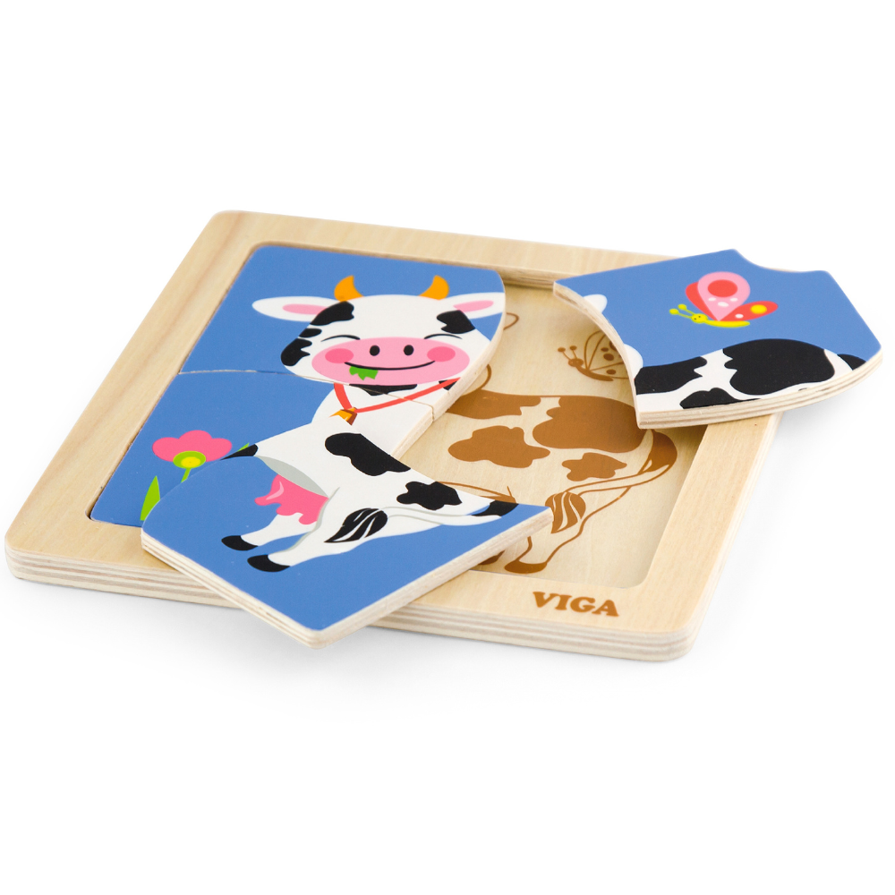 Puzzle 4 pièces - Vache
