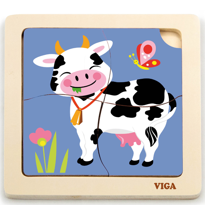 Puzzle 4 pièces - Vache