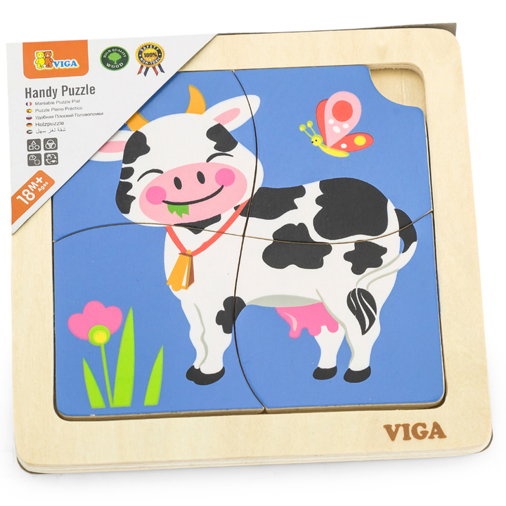 Puzzle 4 pièces - Vache