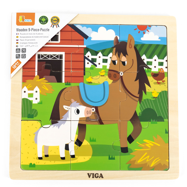 Puzzle 9 pièces - Cheval et son petit