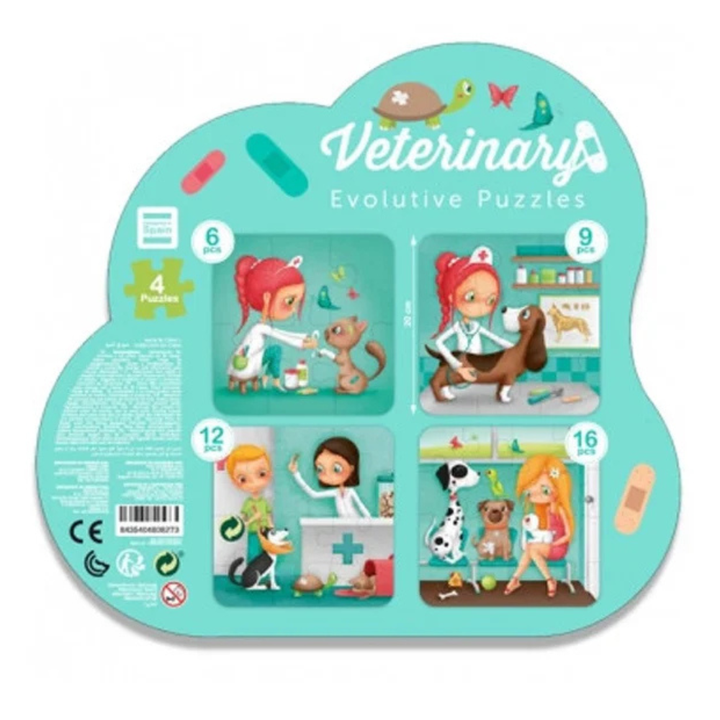 Puzzle Evolutif 4en1 Vétérinaire - 6 - Eveil Montessori Maroc