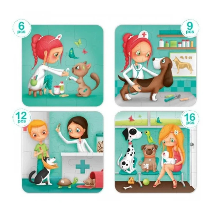 Puzzle Evolutif 4en1 Vétérinaire - 2 - Eveil Montessori Maroc