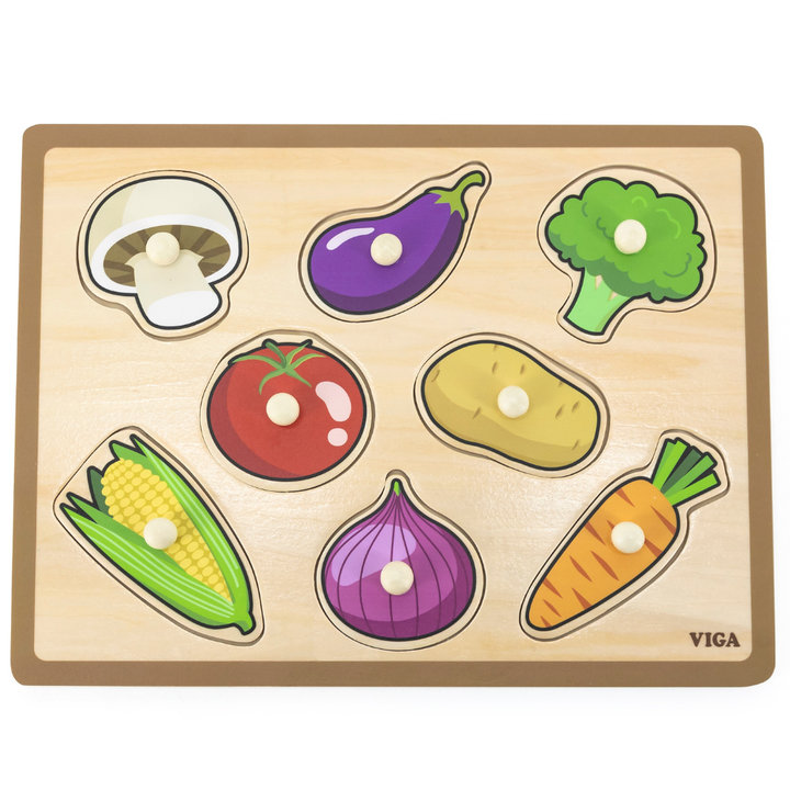 Puzzle à boutons 8 pièces - Les légumes