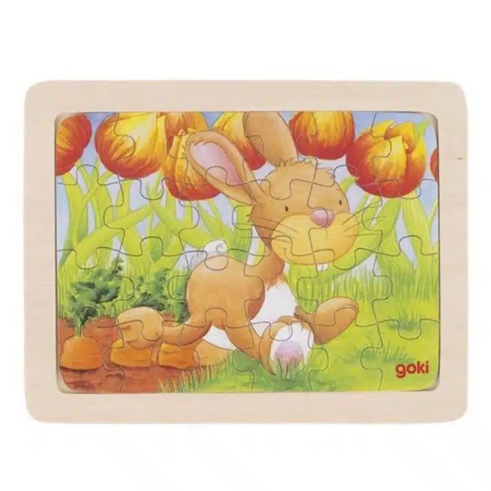 Puzzle animaux en bois, 26 pièces, (lot de 6)