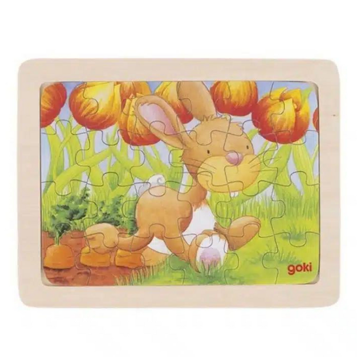 Puzzle animaux en bois, 26 pièces, (lot de 6)
