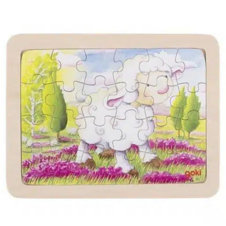 Puzzle animaux en bois, 26 pièces, (lot de 6)