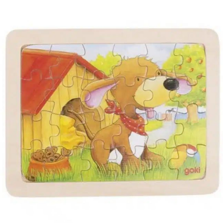 Puzzle animaux en bois, 26 pièces, (lot de 6)