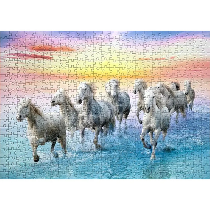 Puzzle de Chevaux Blancs au Galop