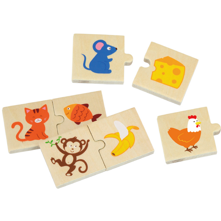 Puzzle en Bois animaux/nourriture 24 pièces