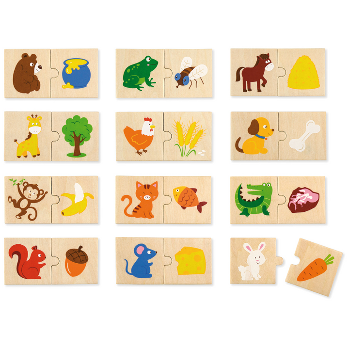 Puzzle en Bois animaux/nourriture 24 pièces