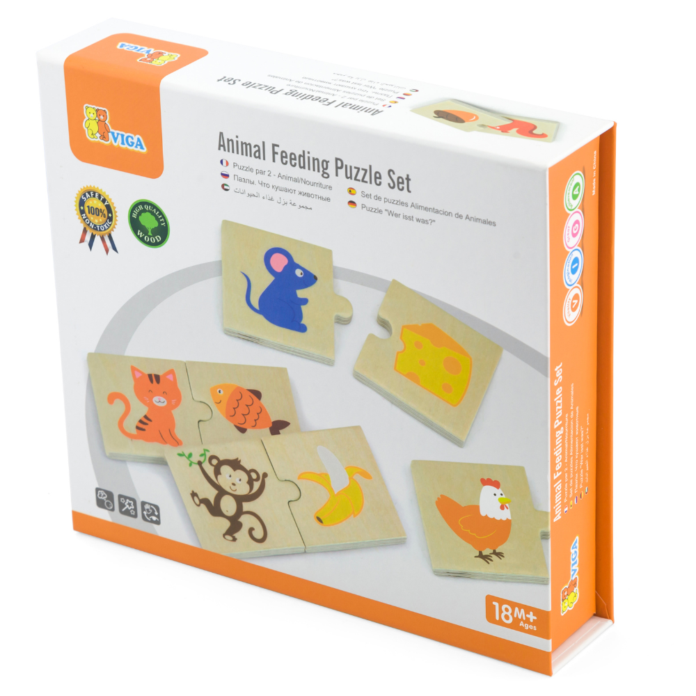 Puzzle en Bois animaux/nourriture 24 pièces