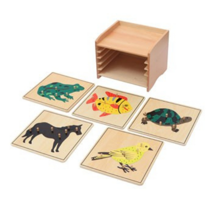 Cabinet + 5 puzzles animaux