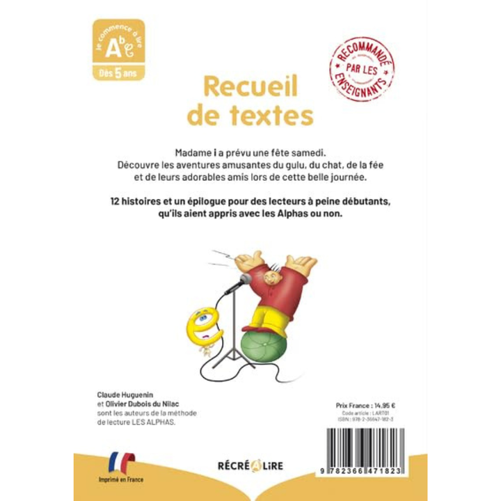 Recueil de textes : Mes tout premiers pas dans la lecture avec les Alphas - 2 - Eveil Montessori Maroc