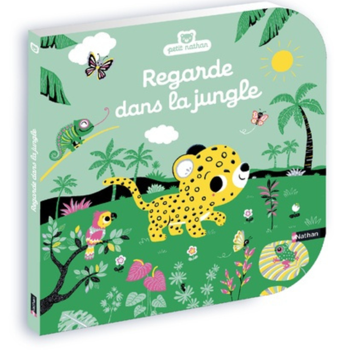 Regarde dans la jungle - Livre d'éveil à toucher pour les bébés, dès 6 mois - 1 - Eveil Montessori Maroc