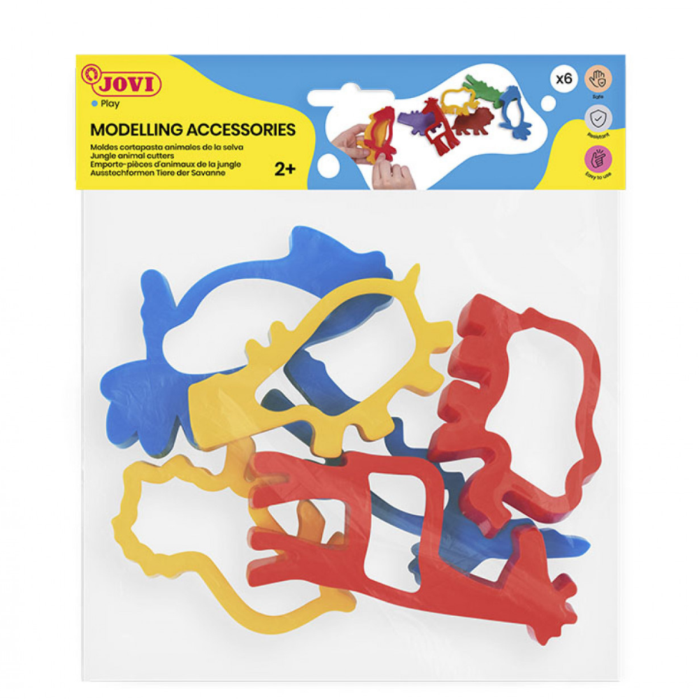 Sachet 6 moules de modelage animaux de la jungle