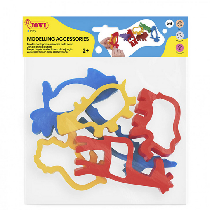 Sachet 6 moules de modelage animaux de la jungle