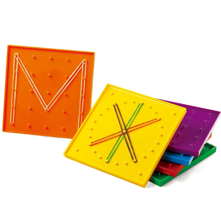Set de 6 géoboards double face avec 144 élastiques