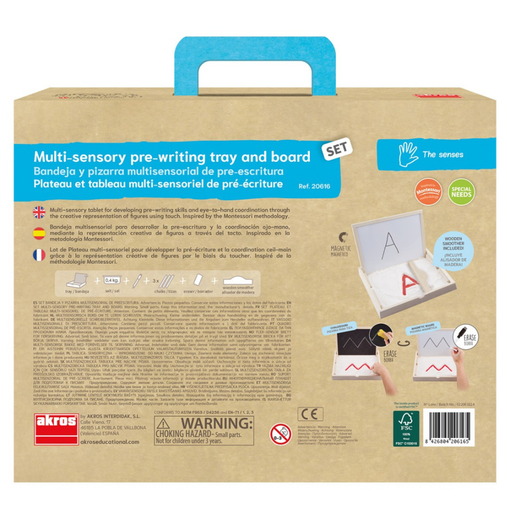Set plateau et tableau multi-sensoriel de pré-écriture