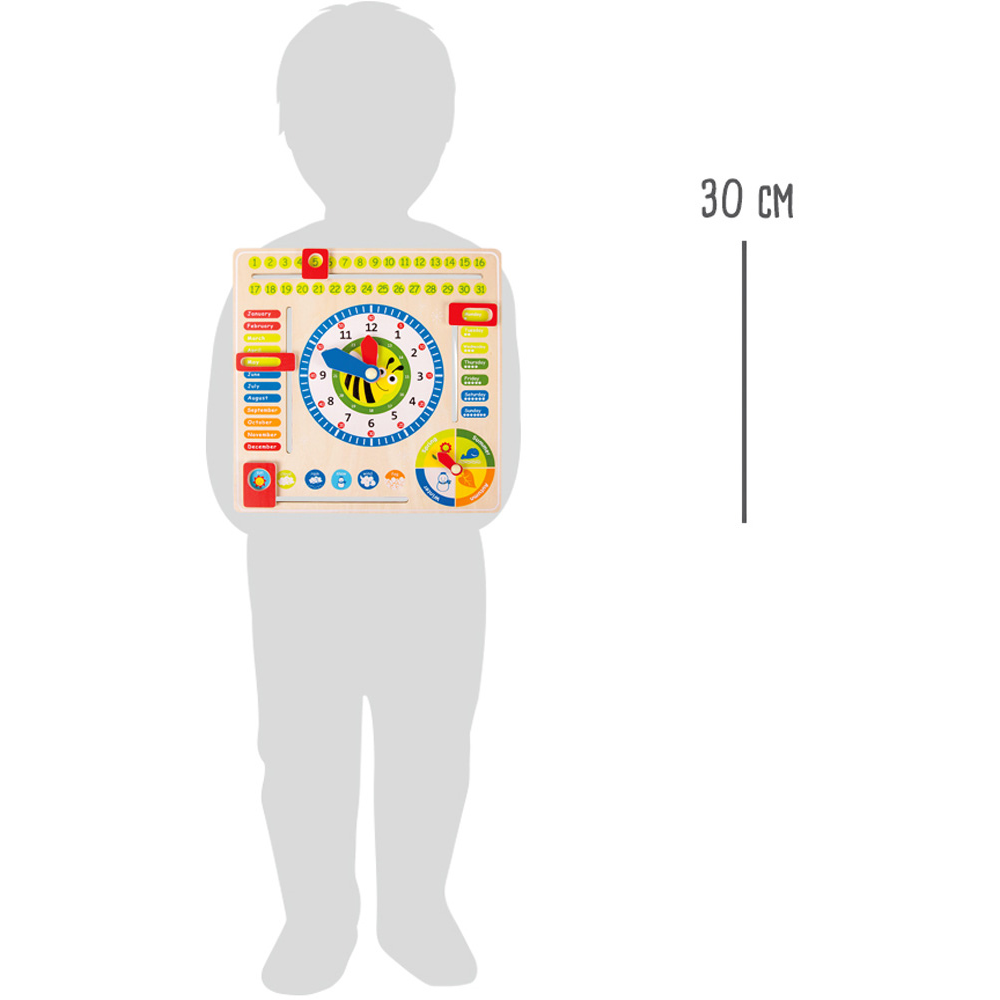 Tableau éducatif Date, heure et saisons, en anglais