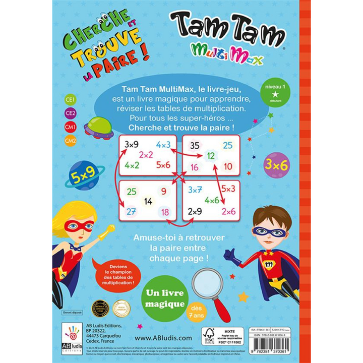 Tam Tam Multimax : Les tables de multiplication Niveau 1