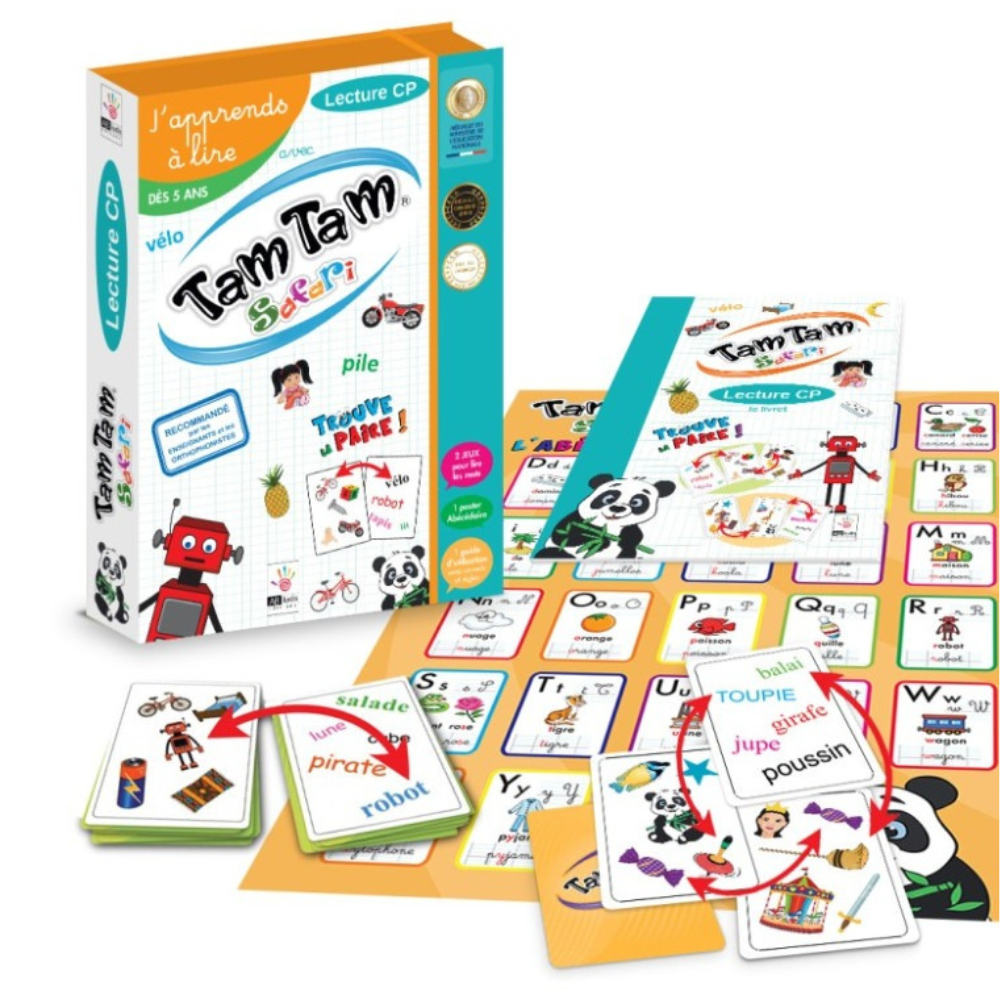 Tam Tam Safari : J'apprends à lire - Le coffret CP - 2 - Eveil Montessori Maroc